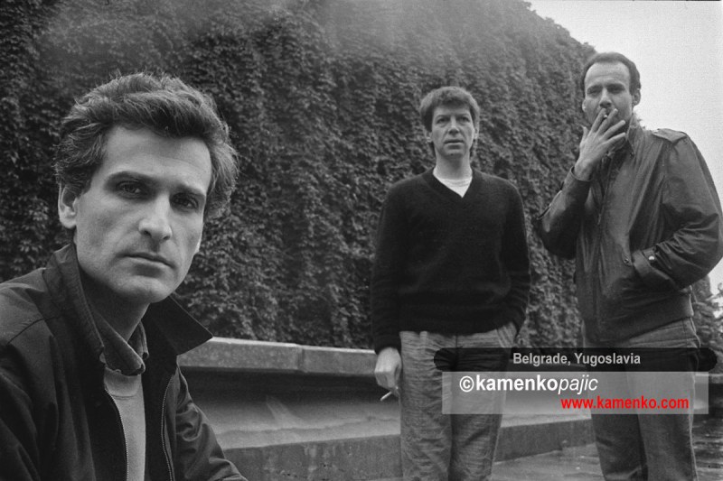 Band Kozmetika active from 1976 until 1982. Pictured (L-R) Sloba Konjović, Vladimir Jovanović and Marko Pešić. I made this photograph in 1982 at age of 17