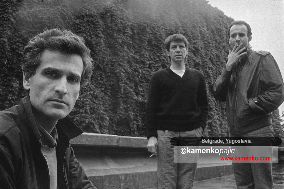Band Kozmetika active from 1976 until 1982. Pictured (L-R) Sloba Konjović, Vladimir Jovanović and Marko Pešić. I made this photograph in 1982 at age of 17
