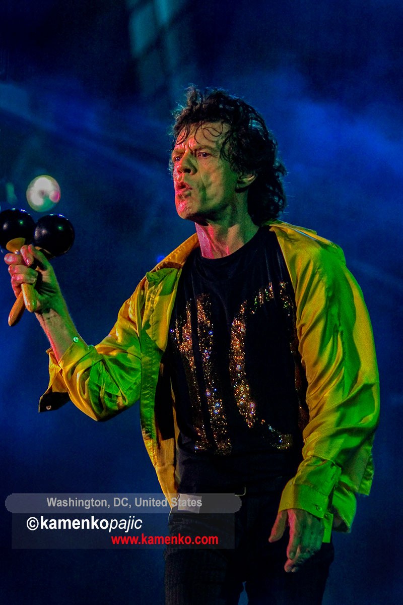 Mick Jagger performs during the Rolling Stones' concert at Fedex Field stadium near Washington, DC