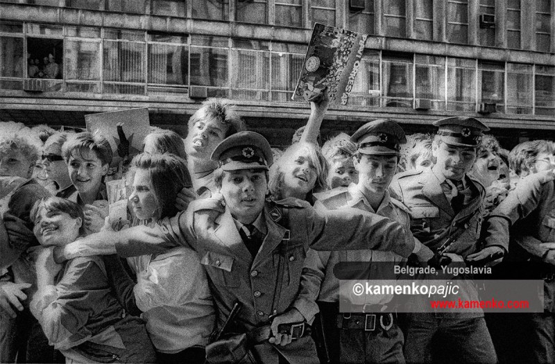 Plavi Orkestar draws large crowd during record signing event in Yugoslavia's capitol Belgrade